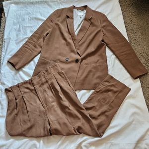 H&M camel blazer and pants